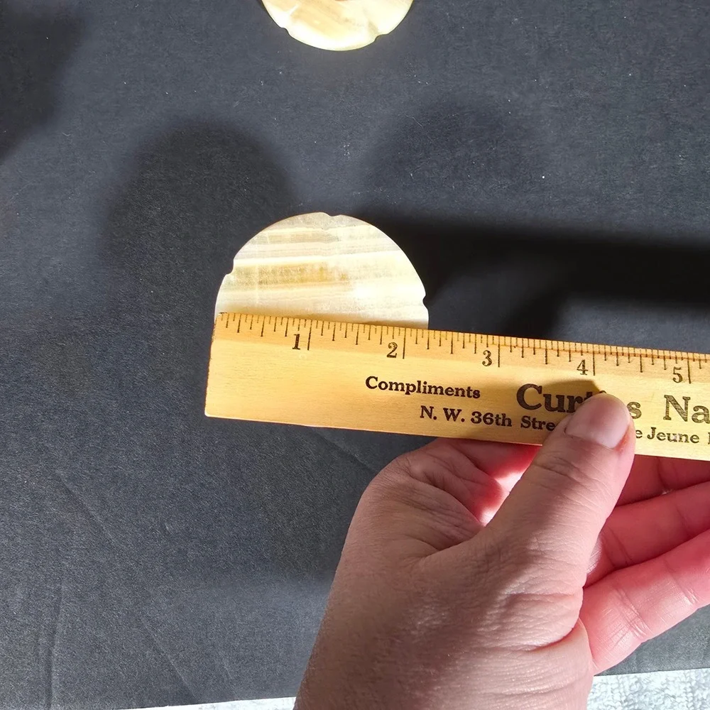 Set of 3 Vintage Carved Marble Onyx Stone‎ Candle Stick Holder Tulip Design
